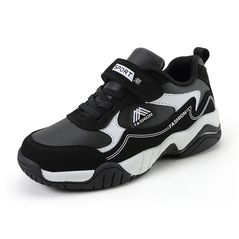 Кроссовки детские из ПУ кожи амортизирующие удобные для бега большие размеры