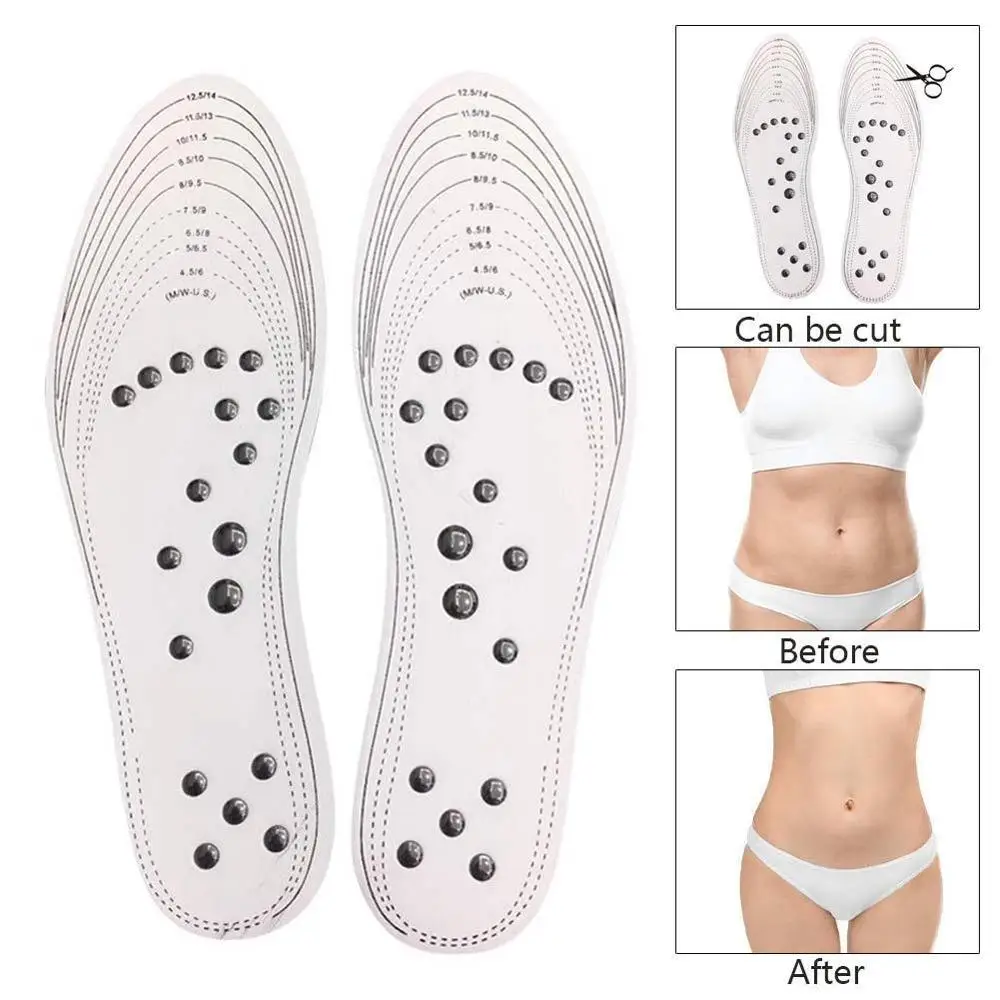 Горячая 1 пара Акупрессура для похудения стельки массажер ног магнитотерапия