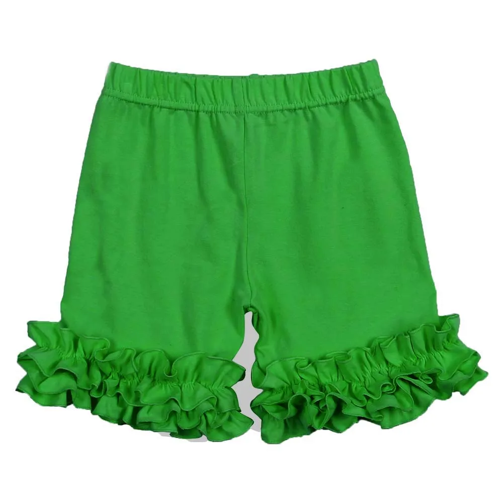 kelly green MUDBALA/Одежда для маленьких детей; хлопковые короткие шорты для девочек; шорты с оборками для маленьких девочек - Цвет: kelly green