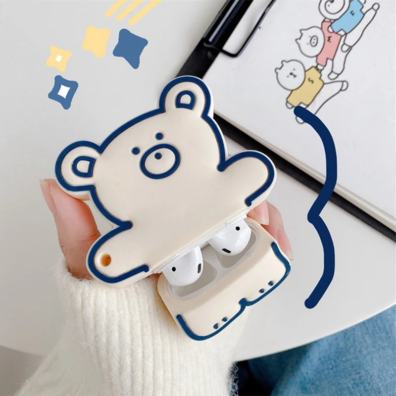 

for Apple Pro 3 Generations Headset Case Cute Little Bear Silicone Protective Anti-Fall Sleeve