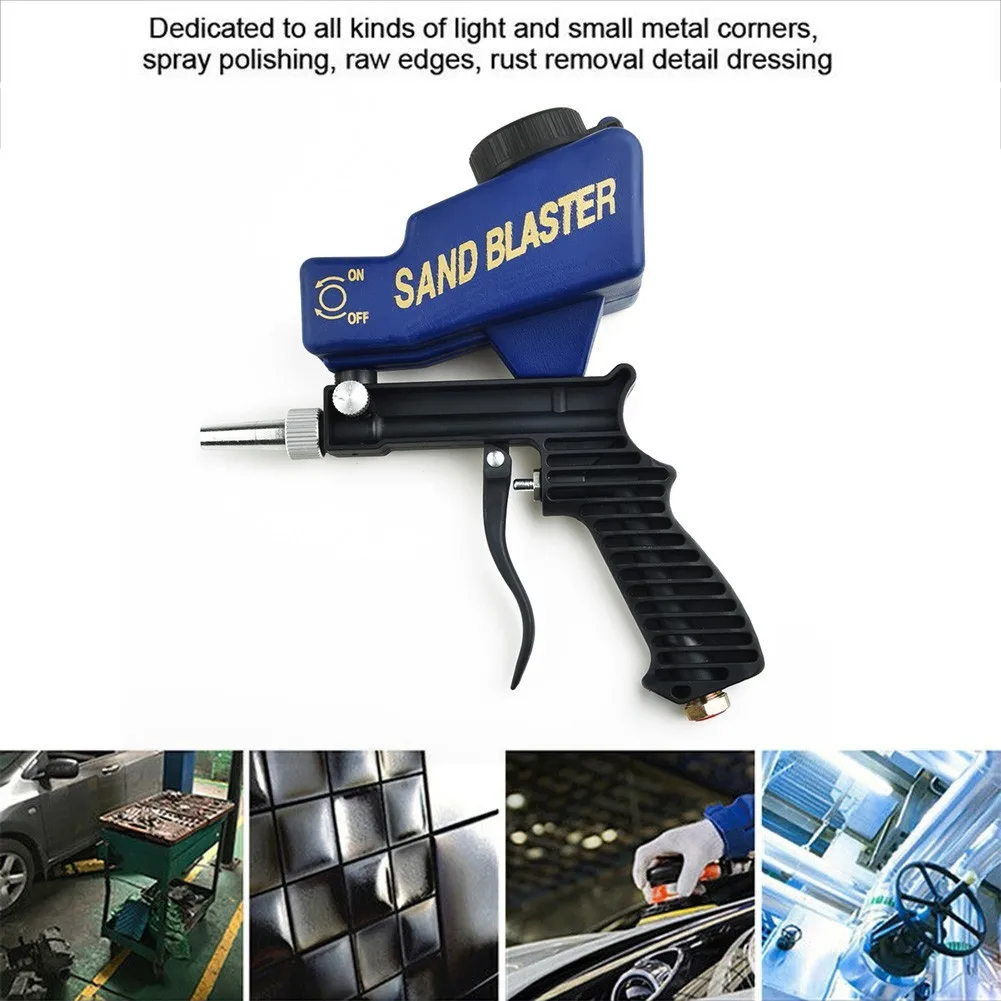 

Air Sandblasting Gun 70~150psi Handheld Sand Blaster Portable Shot Pneumatic Blasting 600cc Capacity Adjustable Sand Blaster Gun