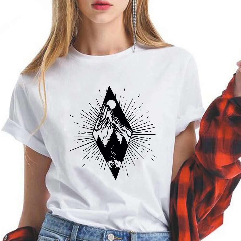 

Wolf Call Graphic T shirts Top Feminino Ulzzang Fashion Crewneck Tshirt White Short Sleeve Funny Streetwear Summer Harajuku