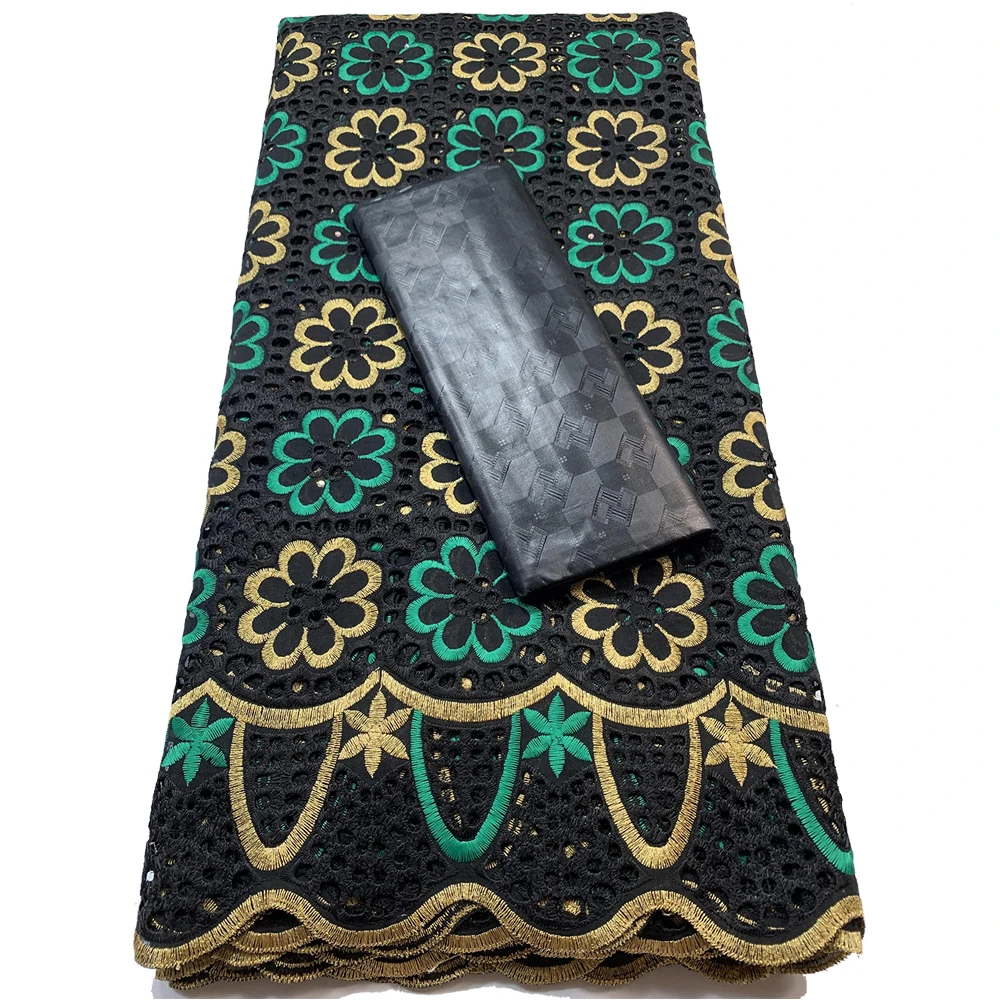 

Hollowed-Out Embroidery African Lace Fabric 2021 Flower Brocade Guipure Cotton Cloth Textile 2.5+2.5Yards/Set 2318E4