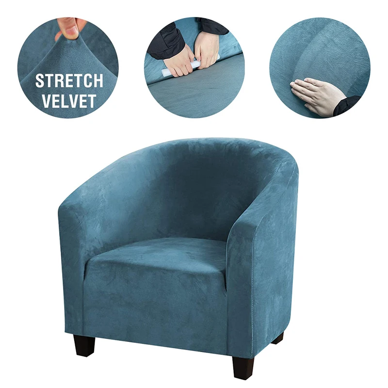 

Velvet All-inclusive Single Chair Chair Cover Elastic Removable and Washable Sofa Cover Internet Cafe Bar Living Room Sofa Cover
