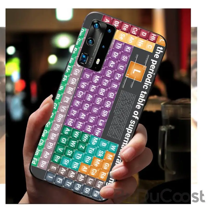 

Periodic Table Elements Chemistry Phone Case for huawei P40 pro lite P8 P9 P10 P20 P30 psmart 2019 2017 2018