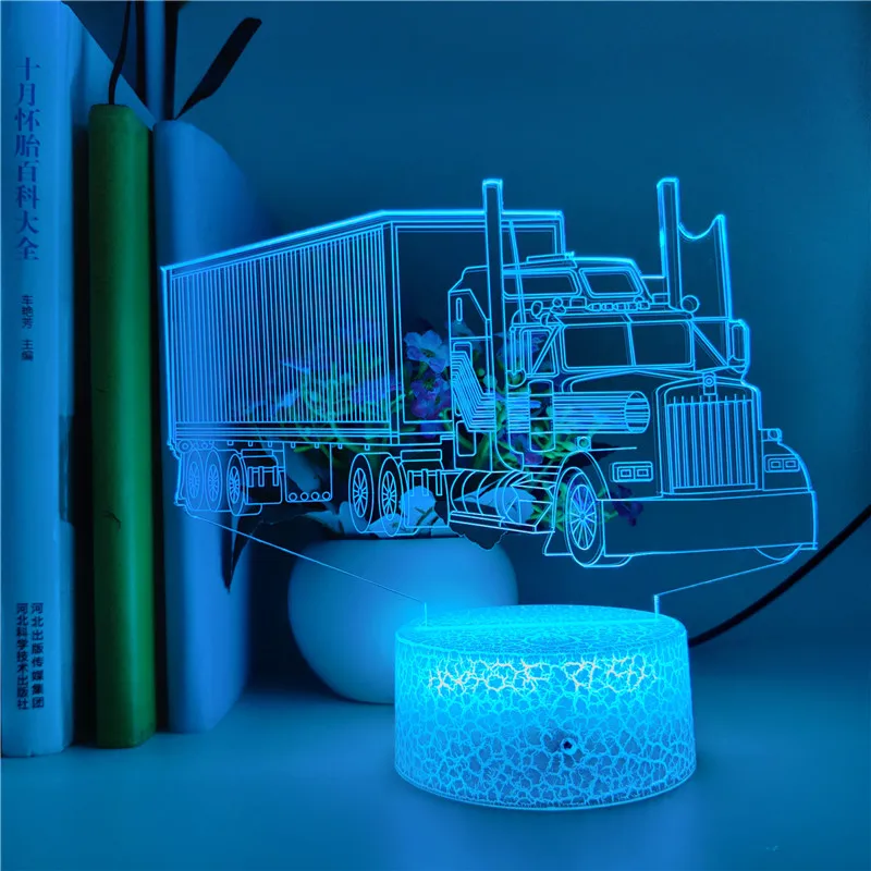 

Bluetooth Night Light LED 3D Illusion Nightlight Baby Container Truck Atomsphere Desk Lamp Party Home Decoration Kids Gift Birth