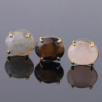 natural crystal stud earrings multi natural stone with claw stud earrings