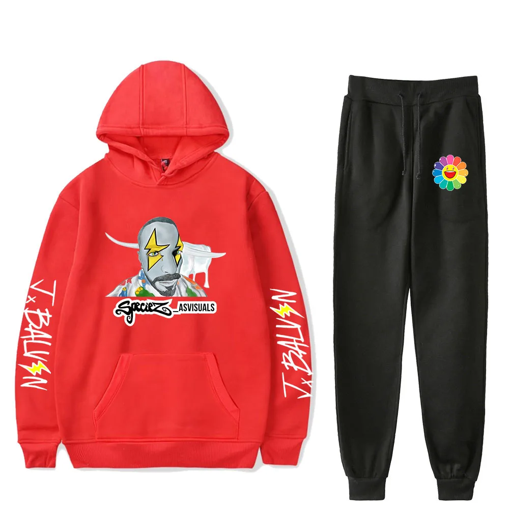 

Спортивный костюм унисекс J BALVIN из двух предметов, толстовка с длинным рукавом и брюки-джоггеры, Повседневная Уличная одежда для мальчиков и...