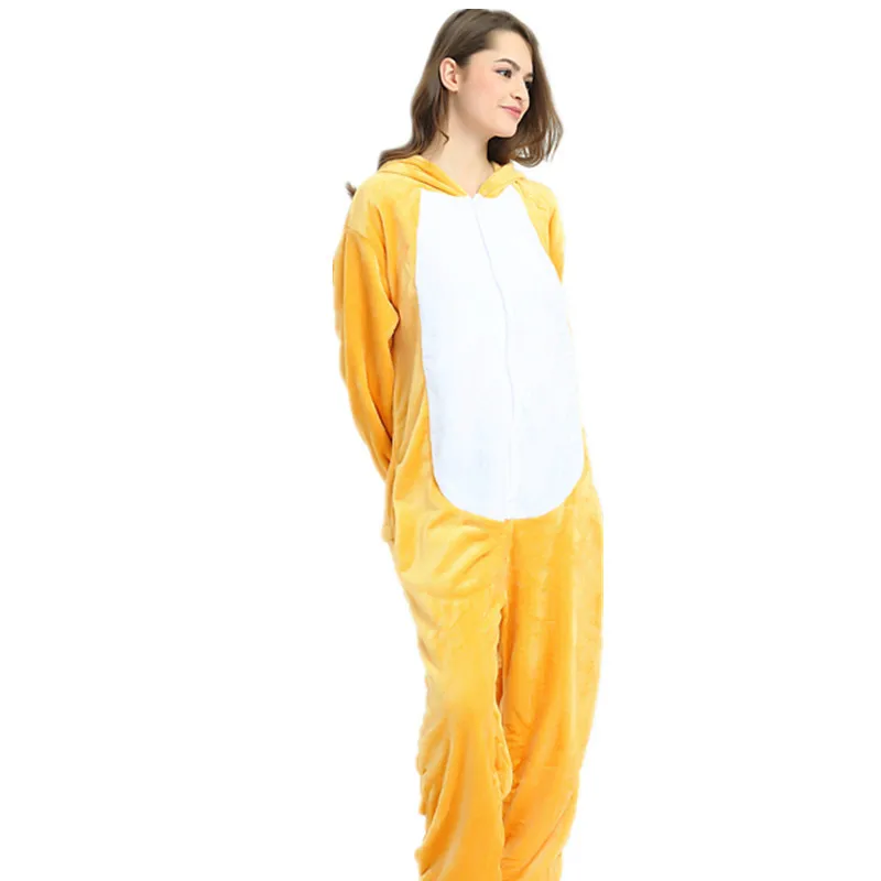 Пижама Kigurumi Rilakkuma с длинным рукавом и капюшоном для взрослых женщин|Комплекты