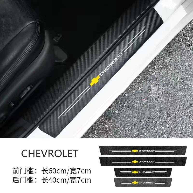 

4pcs Carbon Fiber Car Door Sill Protector Film Auto Threshold Stickers For Chevrolet Cruze Renault Koleos Kadjar