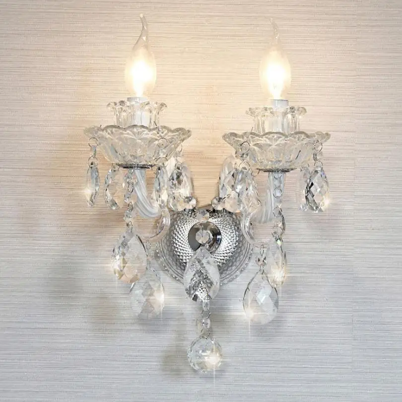 

Home European chandelier LED crystal lamp living room lamp luxury candle dining room lamp simple European bedroom lamp