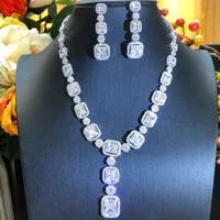 kellybola luxury nigerian necklace pendant earrings for women wedding bridal cubic zircon dubai shiny party wedding jewelry
