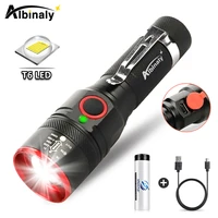 super bright t6 led flashlight usb rechargeable torch powerful 3 modes zoomable fishing lantern waterproof 18650 bicycle light
