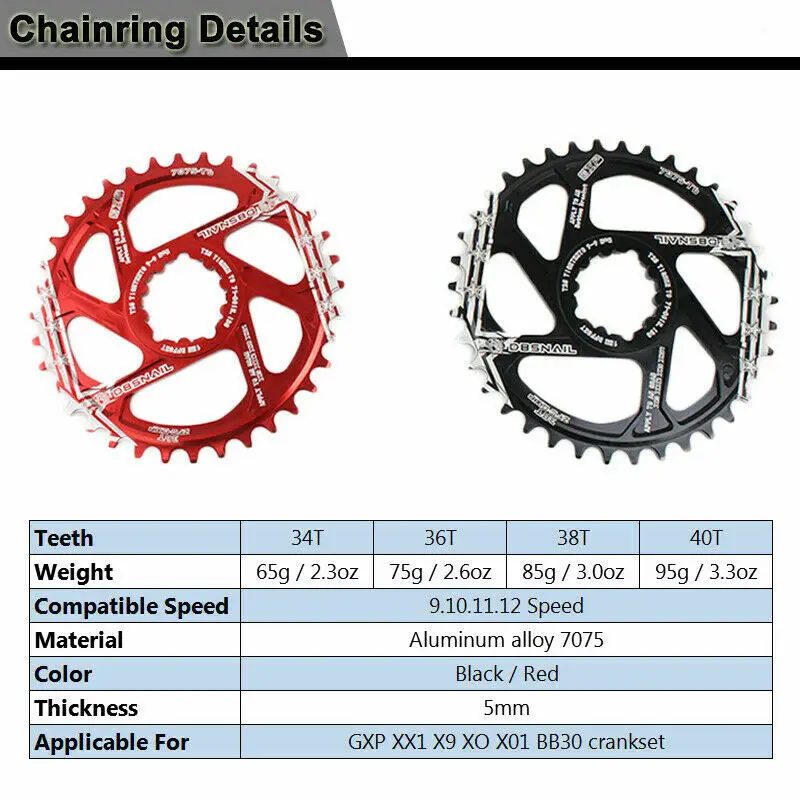 Звездочка для горного велосипеда BDSNAIL с узким и Широким Кольцом 170 мм 34-40T подходит