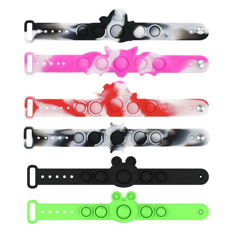 

Halloween Fidget Push Bubble Bracelet Toys For Children Adults Decompression Wristband Toys Kids Antistress Squeeze Gift