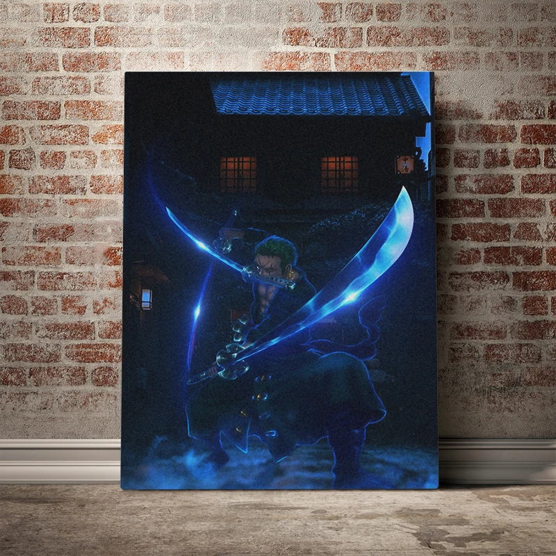 

Wall Art Poster HD Prints Roronoa Zoro Modular Pictures One Piece Canvas Painting Anime Home Decoration For Living Room Framed