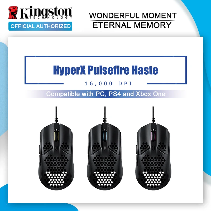 Игровая мышь Kingston HyperX Pulsefire проводная USB-мышь 16000 DPI с RGB подсветкой сенсор Pixart 3335