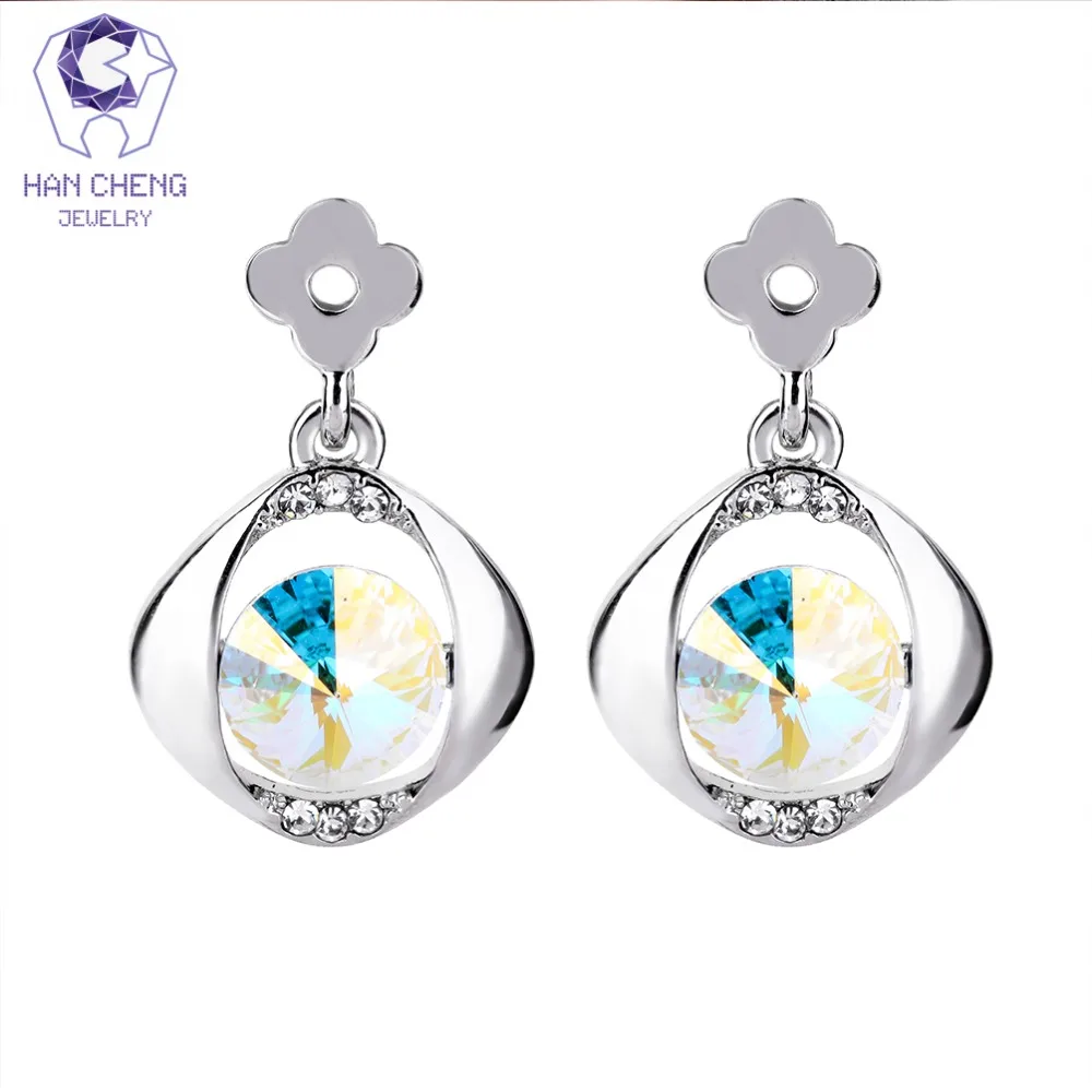 Женские серьги подвески HanCheng длинные капельки из стерлингового серебра с