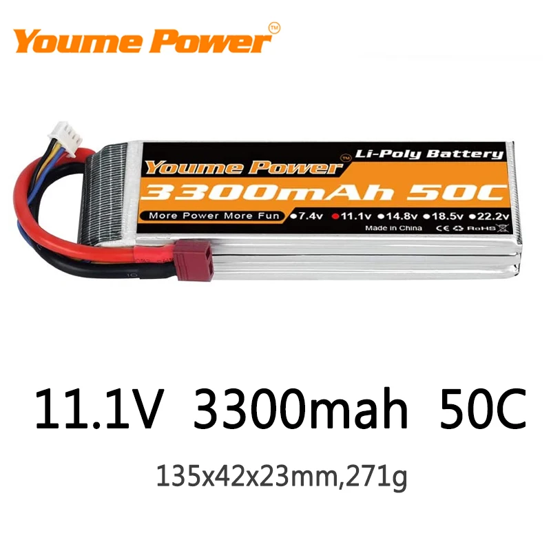 Youme 3S Lipo батарея 11 1 V 3300mah 50C для RC автомобиля грузовика Truggy самолет UAV Дрон FPV Glider 3D