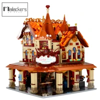 mailackers city street view creative corner hotel modular with led light version building blocks toys for children gifst 3280pcs