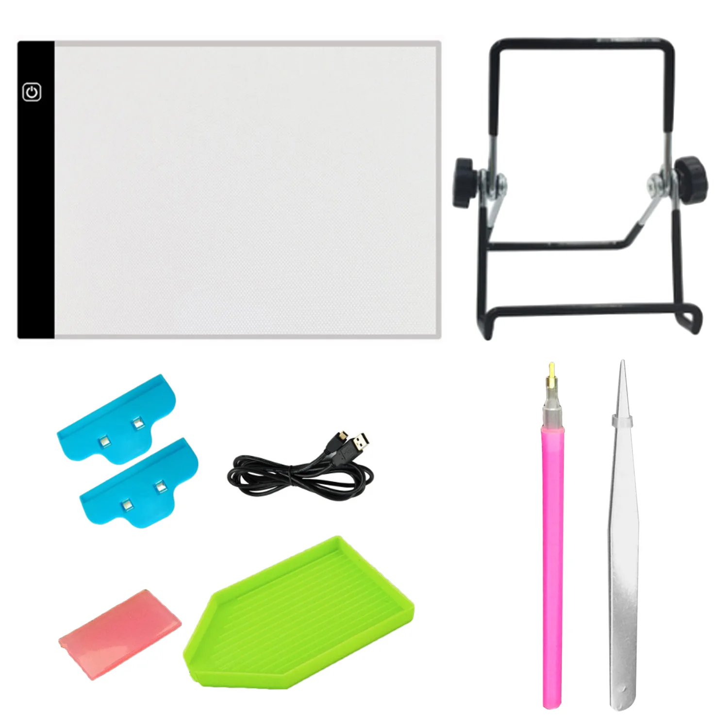 9 шт. DIY алмазная живопись Вышивка Набор инструментов с A4 светодиодный светильник