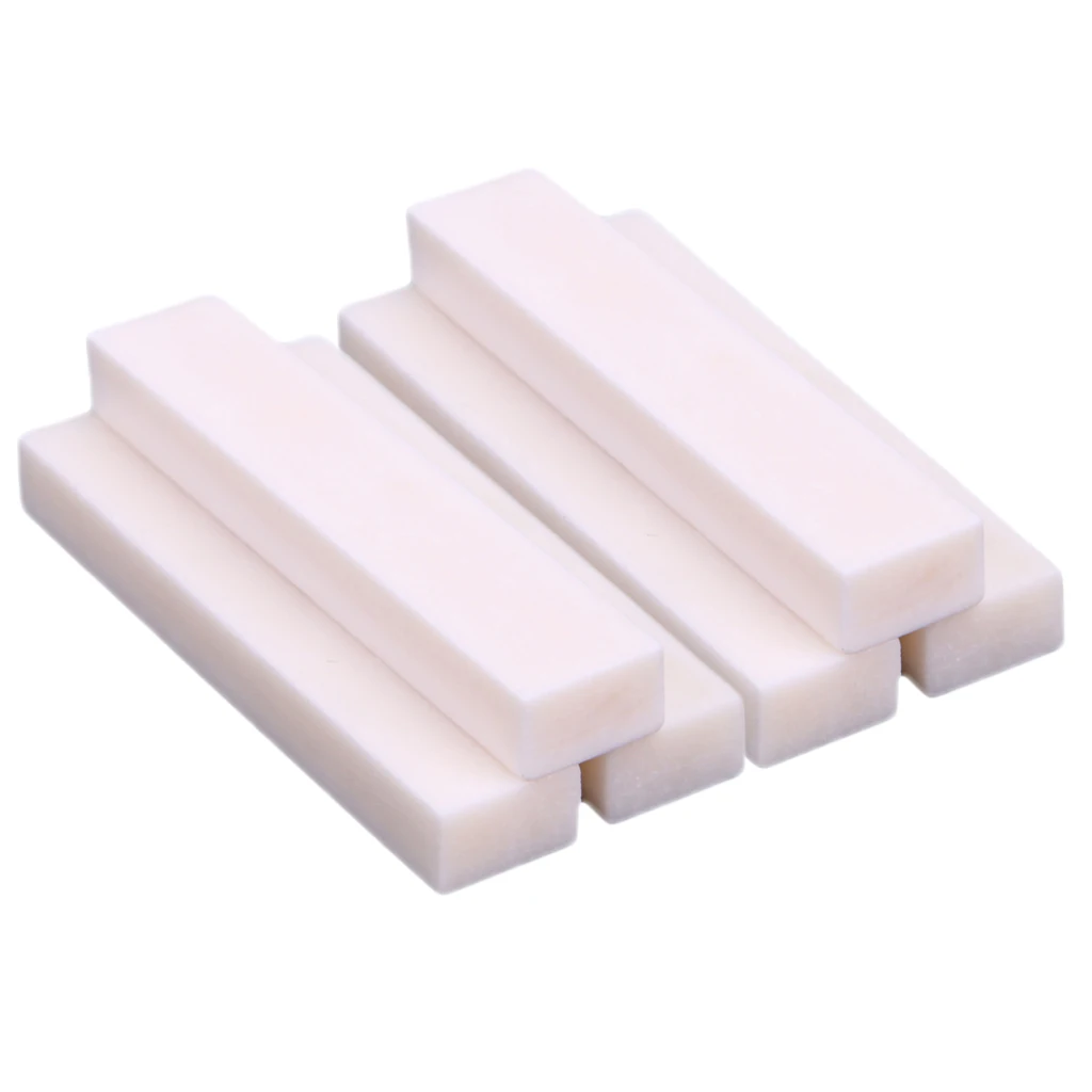 

DIY 6Pcs Buffalo Bone Bridge Nuts Blank 52x6x10mm for Acoustic Folk Guitar