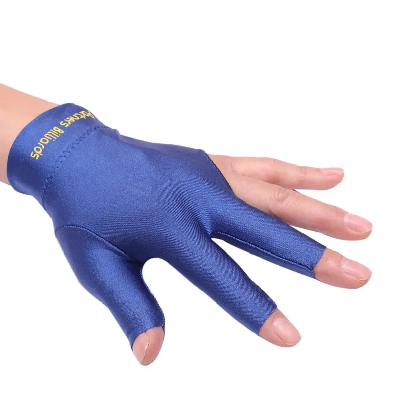 High Quality Blue Anti-slip Snooker Billiard Cue Glove Left Hand Three Finger Accessory for Unisex Women and Men | Спорт и