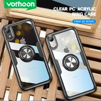 vothoon magnetic ring phone case for iphone 12 pro max 11 pro xs max xr 6s 7 8 plus transparent shockproof back cover case
