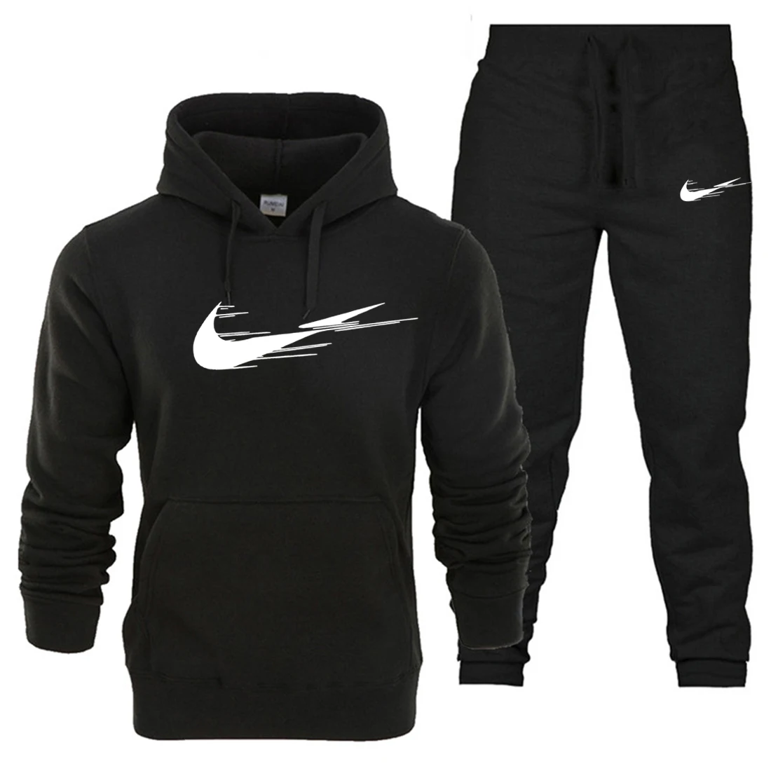 

Men's Suit Thick Hooded Sportswear Winter Hoodie Pants 2-piece Set Fashion Hooded Jogger Sports Pants Sports Plus Size Set