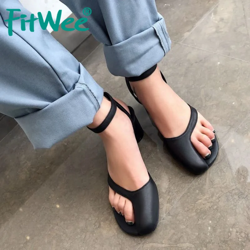 FITWEE Ins/Лидер продаж женские сандалии из натуральной кожи на высоком каблуке длина