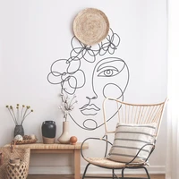 line drawing wall decal head wreath vinyl sticker picasso line drawing wallpaper apartment removable artwork deco 2305