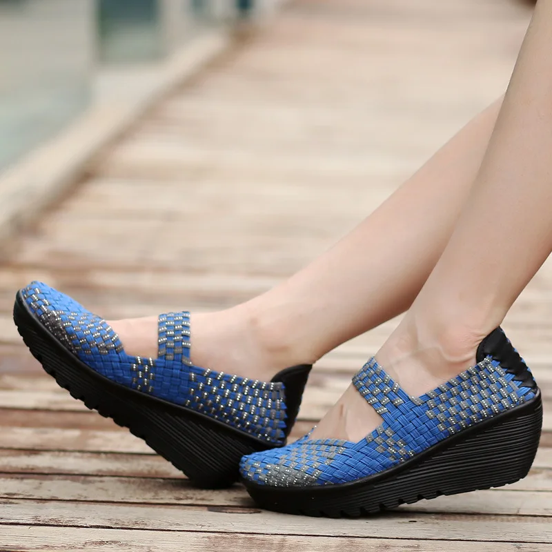 Женская Повседневная обувь 2018 летняя дышащая женская тканая ручной работы
