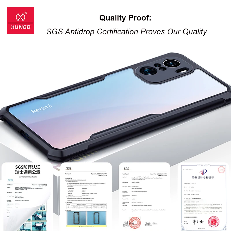 For Xiaomi Poco F3 F3 GT Case,Xundd Case For Redmi K40 K50 Pro,Shockproof Transparent Bumper Airbags Protective Soft Cover