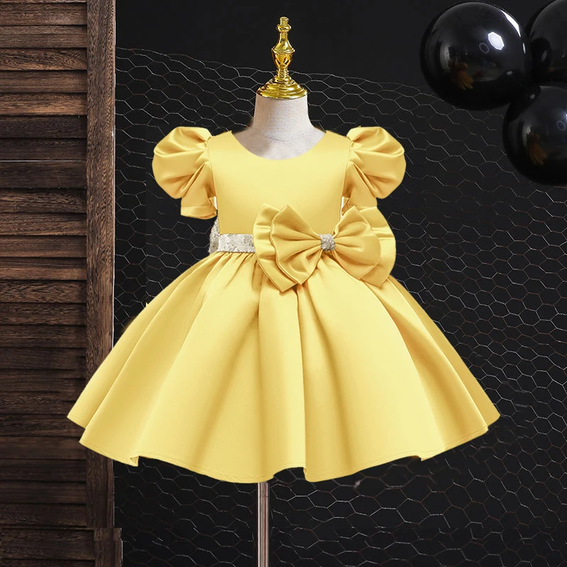 

Рождество 2022 Новинка весенне-Летнее Детское платье для девочек платье принцессы для девочек с большим бантом с пышными рукавами однотонное...