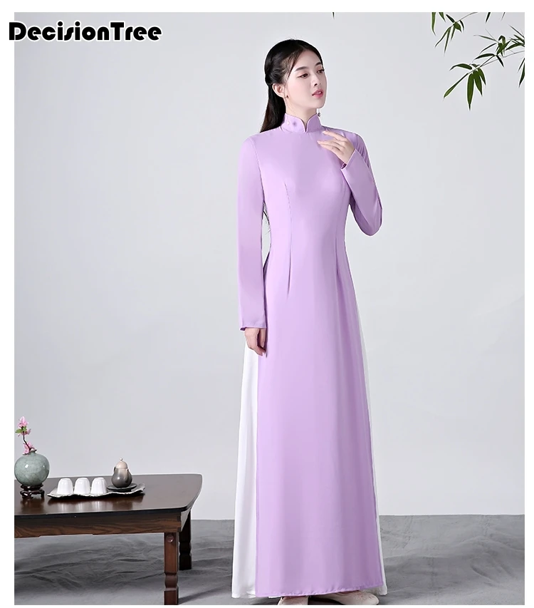 Вьетнамский aodai вьетнамский cheongsam народный стиль более женственное платье для женщин традиционная одежда цветочный ao dai