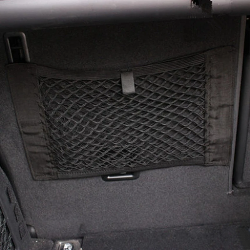 

Universal Car Accessories Mesh Trunk Organizer Net Nylon Magic Sticker Storage Bag Pocket Cage Auto Organizer Seat Back Bag
