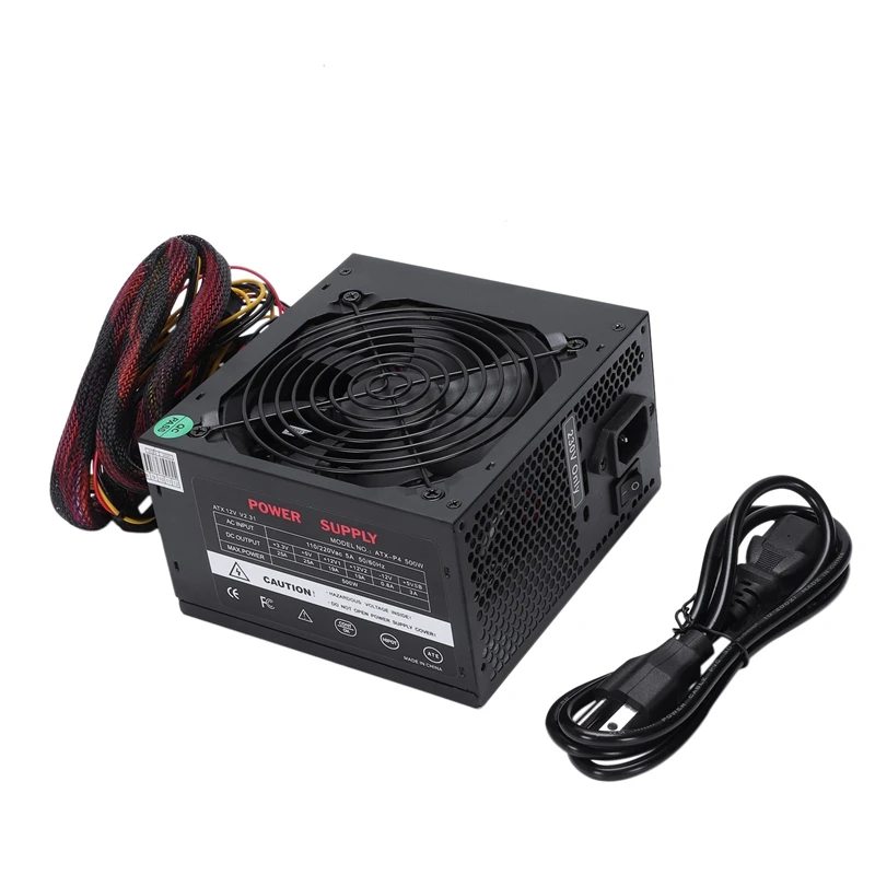 170-260V макс 500W Питание Psu Pfc бесшумный вентилятор 24Pin 12V компьютер Sata консоль для ПК-игр с поддержкой Windows Питание для Intel Amd компьютер