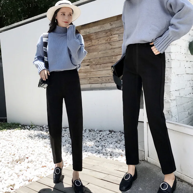 

2020 Реальные прямые продажи, модель Vadim, женские Костюмные брюки длиной до щиколотки, женские суженные шаровары с завышенной эластичной тали...