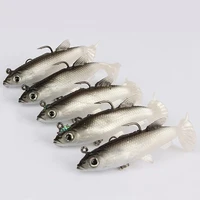 5pcs 14g 80mm fishing lures soft lure wobblers artificial bait silicone fishing lure sea bass carp fishing lead spoon jig lures