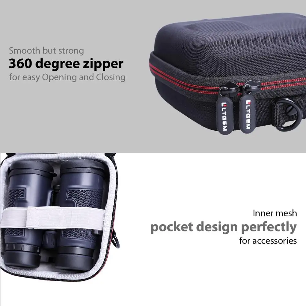 LTGEM EVA Hard Case for Bushnell H2O Waterproof Fogproof Roof Prism Binocular (10*42mm)
