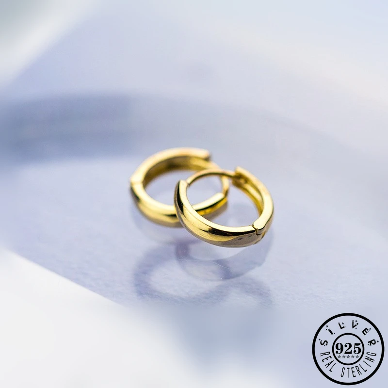 Мужские серьги из стерлингового серебра 925 пробы маленькие круглые кольца Для