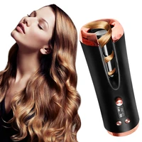 usb rechargeable auto ceramic curling iron waver hair curler led display curling roller wave automatic rotating hair styling