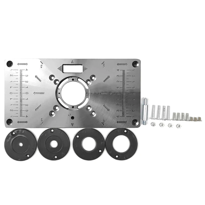 

Router Table Insert Plate Woodworking Benches Table Saws for Multifunctional Wood Plate Machine Engraving 4 Rings Tool