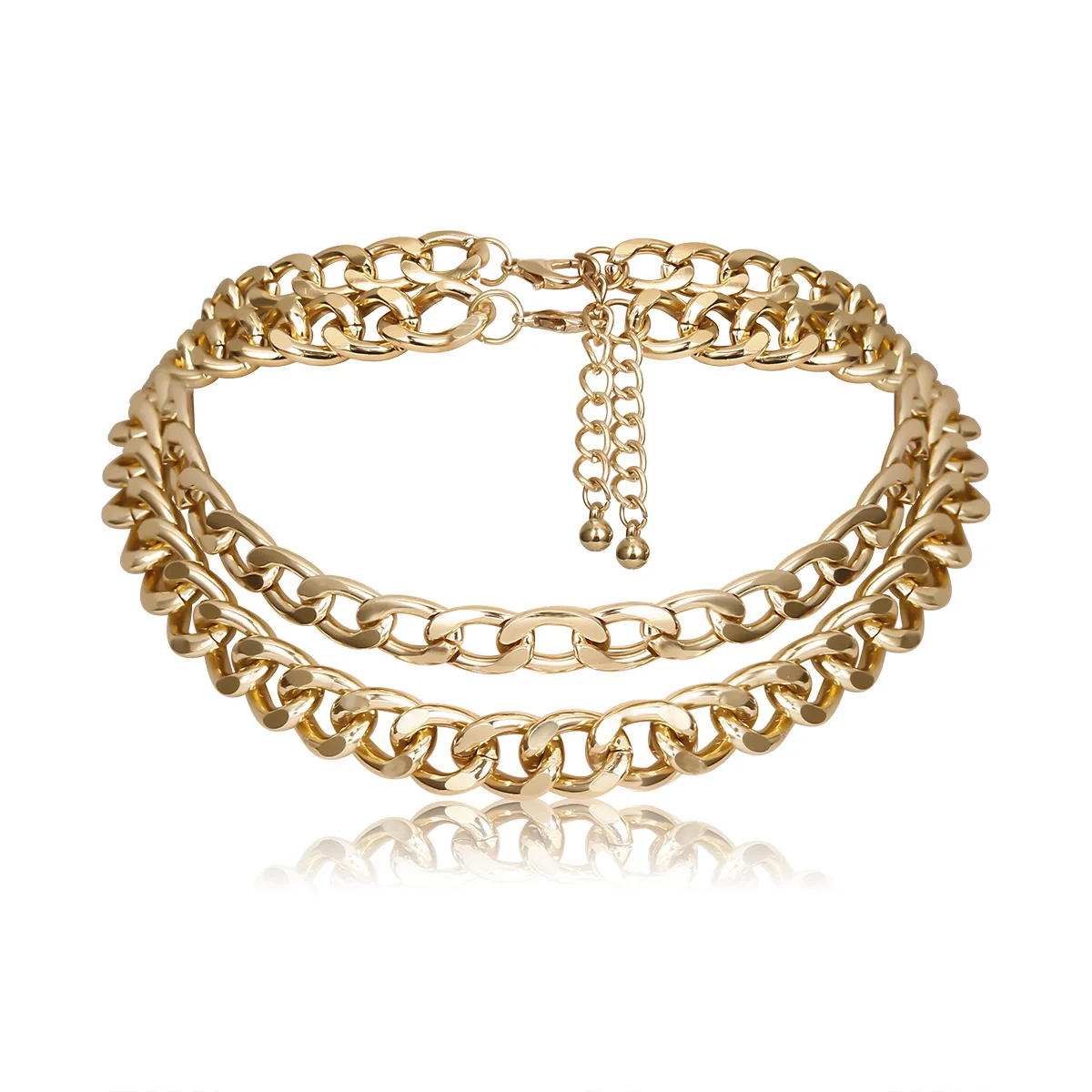 В стиле панк рок алюминиевый цепочка колье для Для женщин чокер многослойное