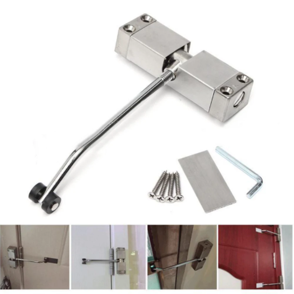 

1Set Hot Sale Door Closer Stainless Steel Automatic Door Closer Invisible Door Spring Buffer Door Closers Home Door Accessories