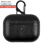 Чехол-накладка для Airpods 2, 1 Pro, кожаный, с крючком