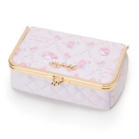 cute rose pink cosmetic bags cases makeup box with mirror kawaii leather beauty case women toiletry bag storage box organizer