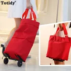 Новая складная тележка для покупок, сумка-тележка на колесах, складная стандартная продуктовая сумка, органайзер для еды