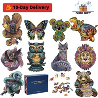 new 2021 owl puzzle 3d wooden puzzle children wooden diy crafts animal modeling montessori toys gift classic toys wooden puzzles