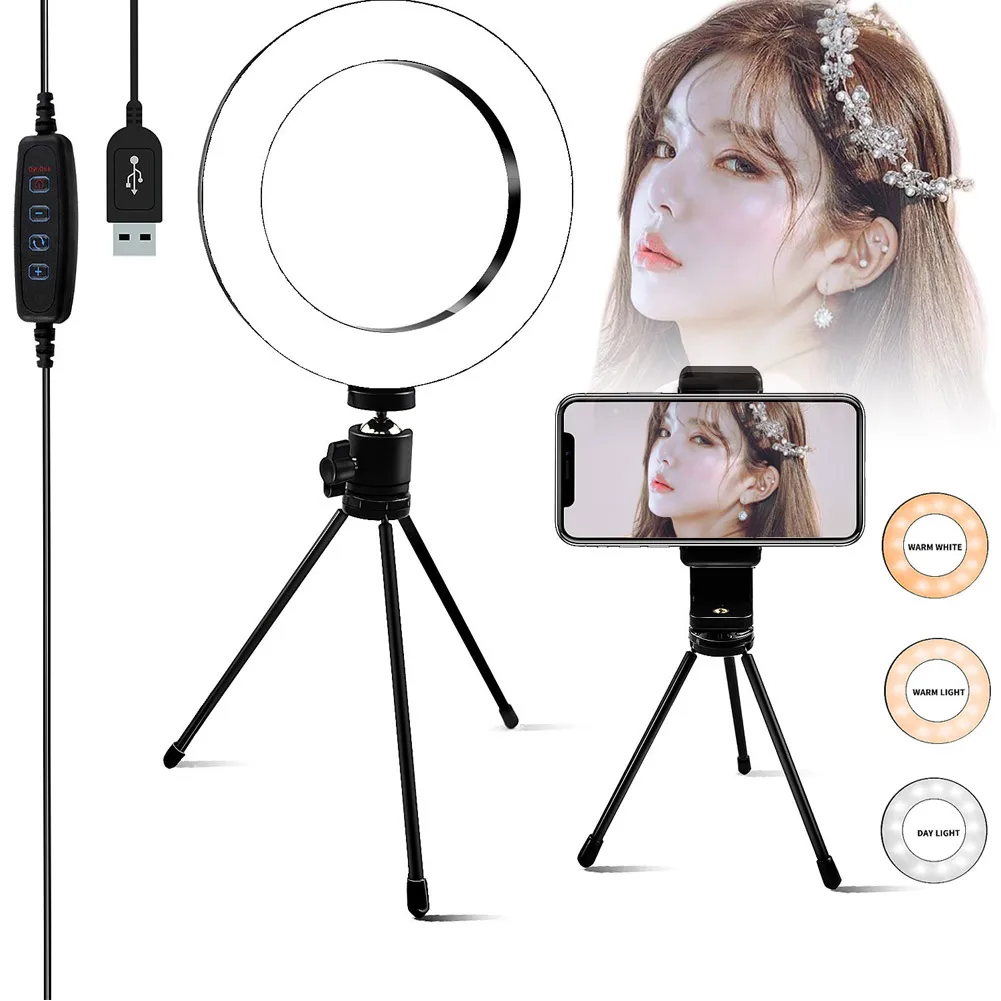 

Ring Light with Phone Holder Tripod Dimmable Selfie Light for Photography Makeup PUO88
